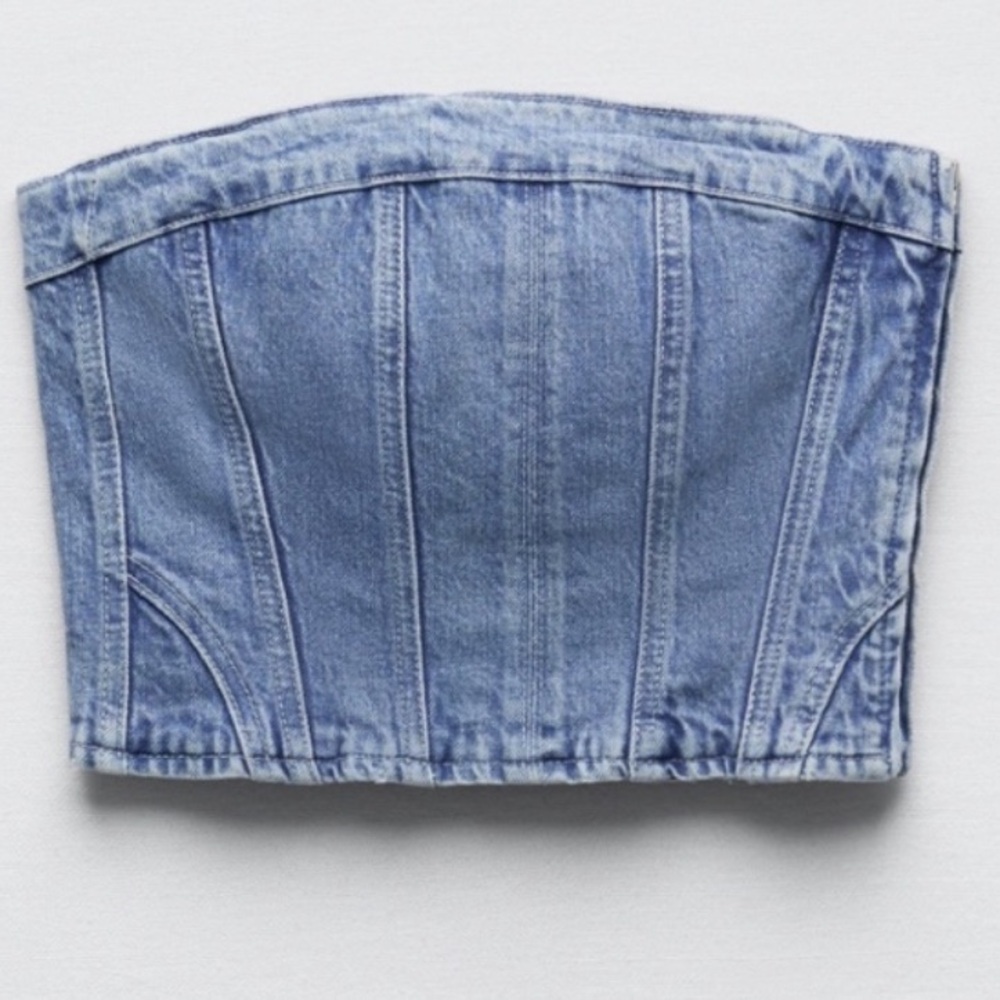 Zara Denim Corset Top